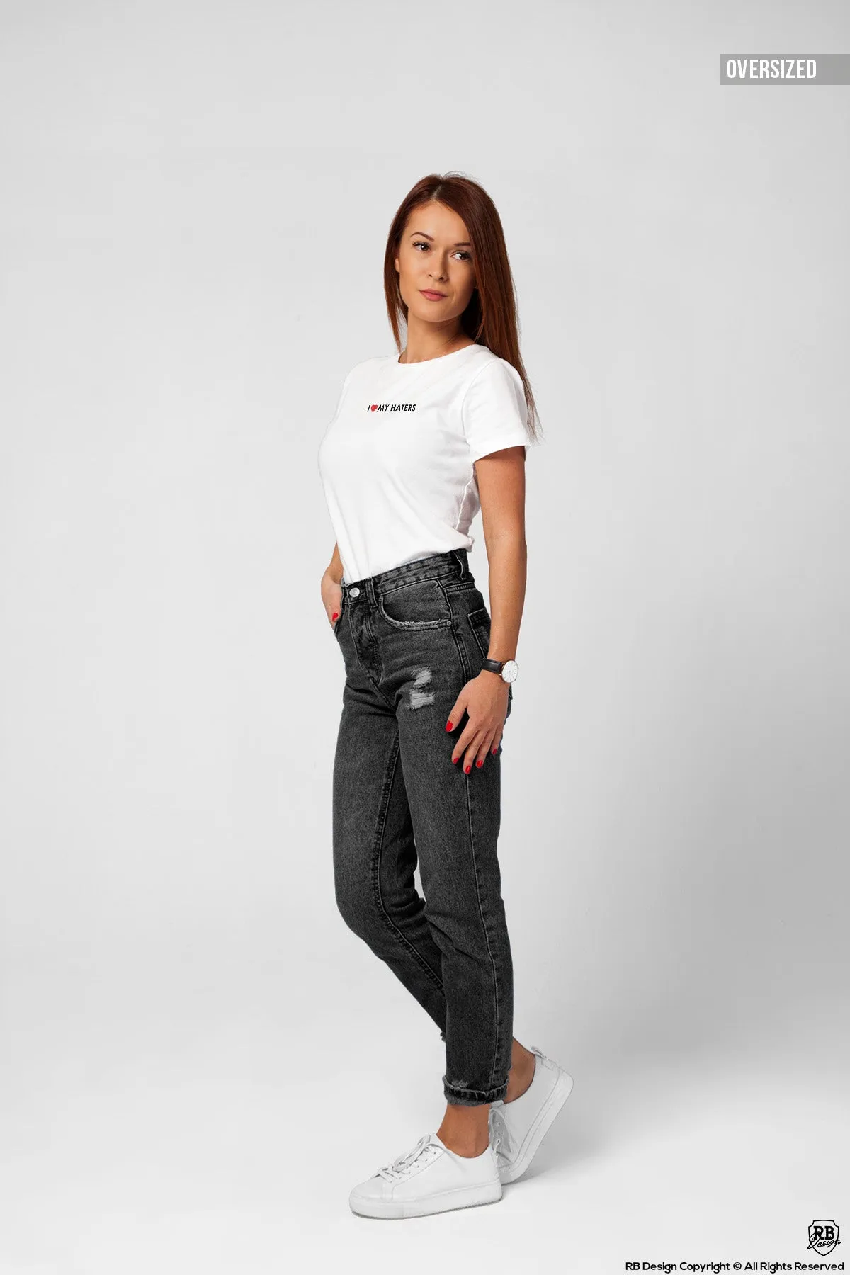 Trendy Women's T-shirt " I Love My Haters" WTD08