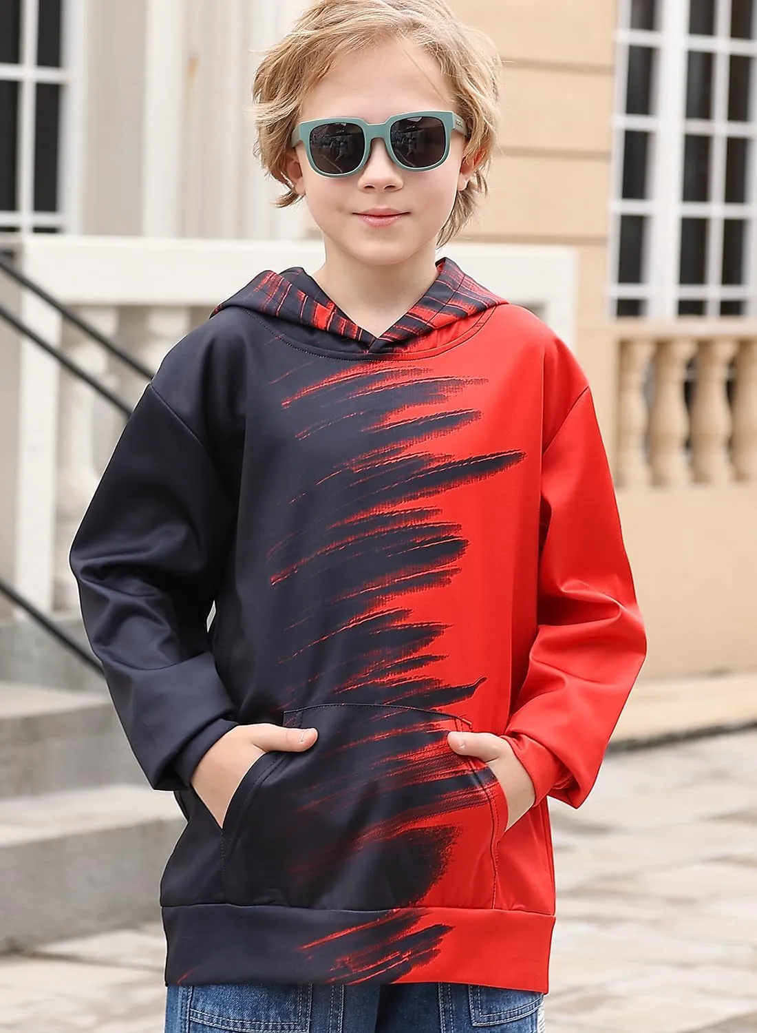 uideazone Boys Hoodies for Kids 3D Graphic Printed Hooded Sweatshirt Pullover Hoody with Pockets 6-16 Years