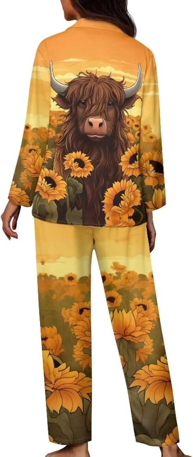 Upetstory Button Down Pajamas Sets for Women Sleepwear Long Sleeve Loungewear