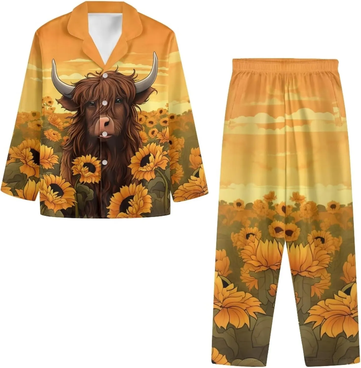 Upetstory Button Down Pajamas Sets for Women Sleepwear Long Sleeve Loungewear