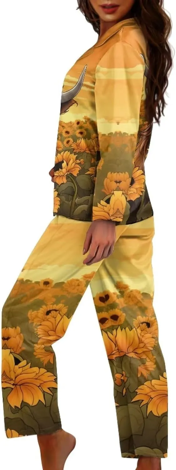 Upetstory Button Down Pajamas Sets for Women Sleepwear Long Sleeve Loungewear
