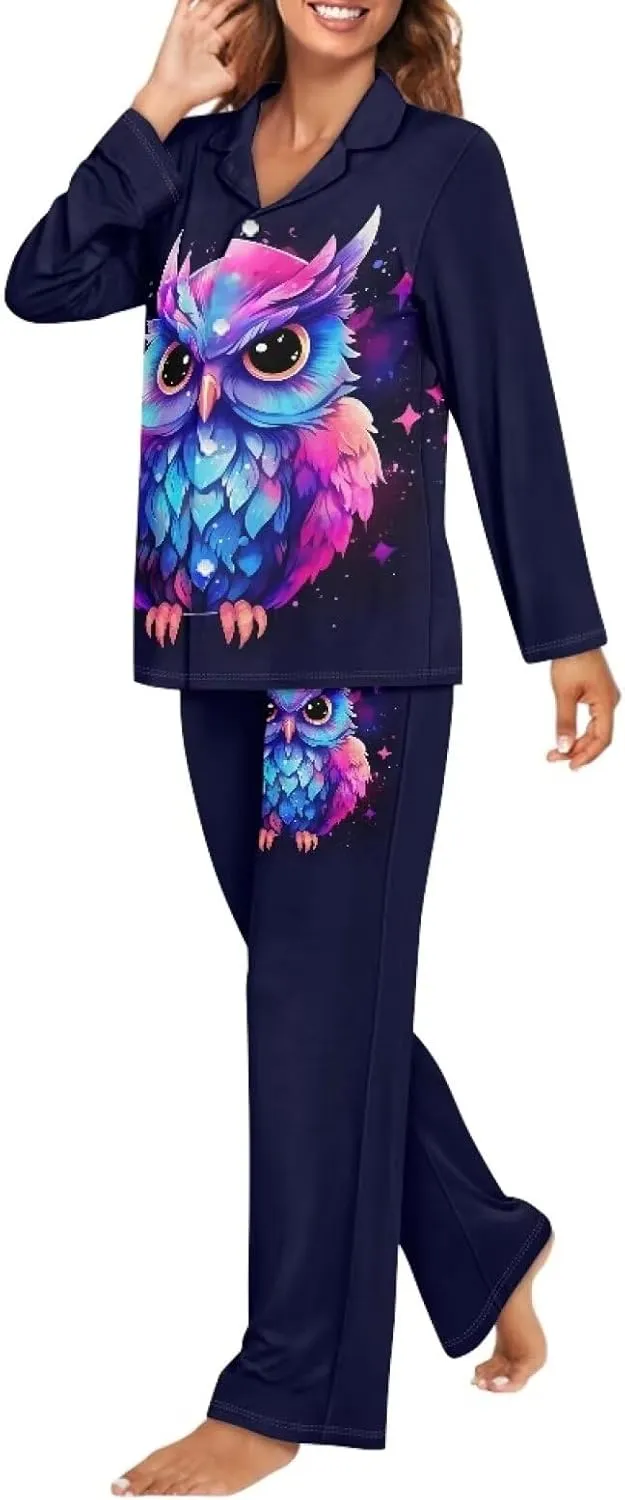 Upetstory Button Down Pajamas Sets for Women Sleepwear Long Sleeve Loungewear