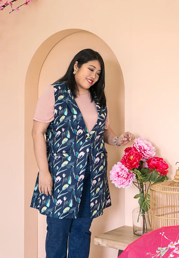 Verna CNY Tulip Collection Sleeveless Vest - Blue