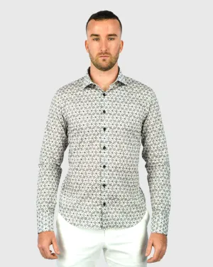VINCENT & FRANKS W2303632108C CHOCOLATE LIBERTY PRINT SLIM SC SHIRT