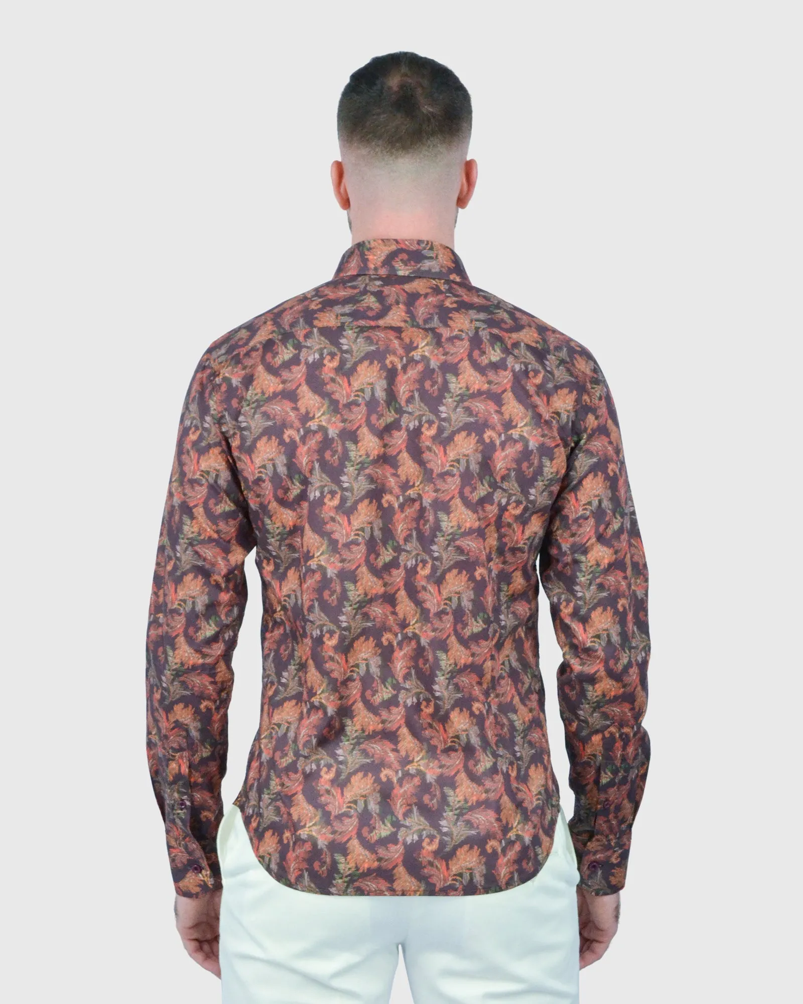 VINCENT & FRANKS W2303632207C WINE LIBERTY PRINT SLIM SC SHIRT