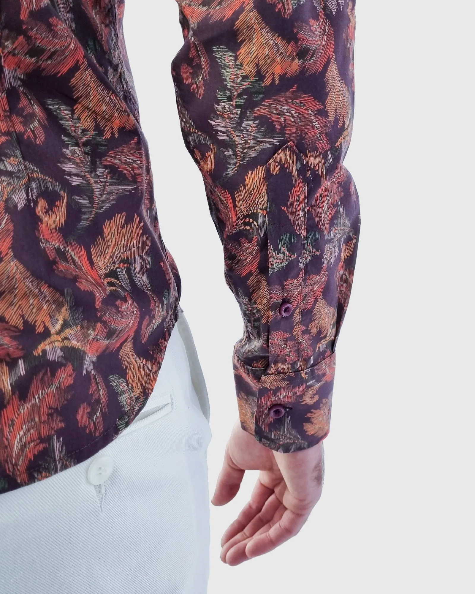 VINCENT & FRANKS W2303632207C WINE LIBERTY PRINT SLIM SC SHIRT