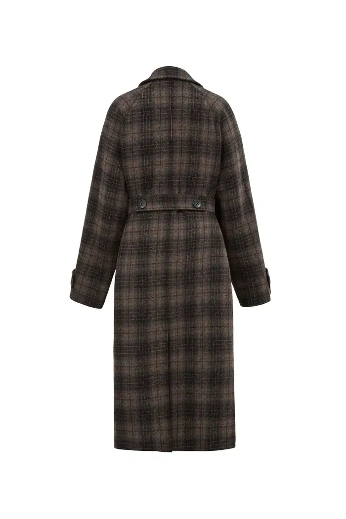 Virginia Plaid Overcoat in Wool