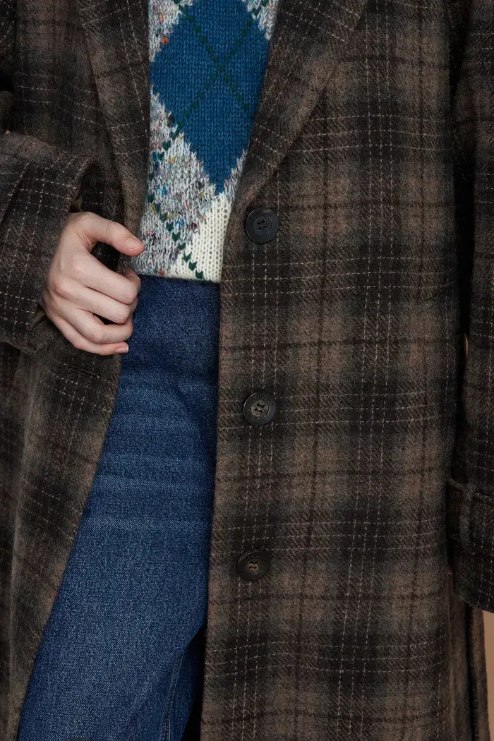 Virginia Plaid Overcoat in Wool