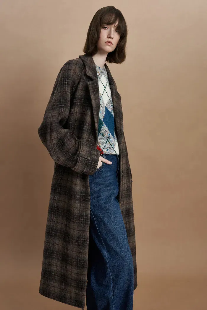 Virginia Plaid Overcoat in Wool