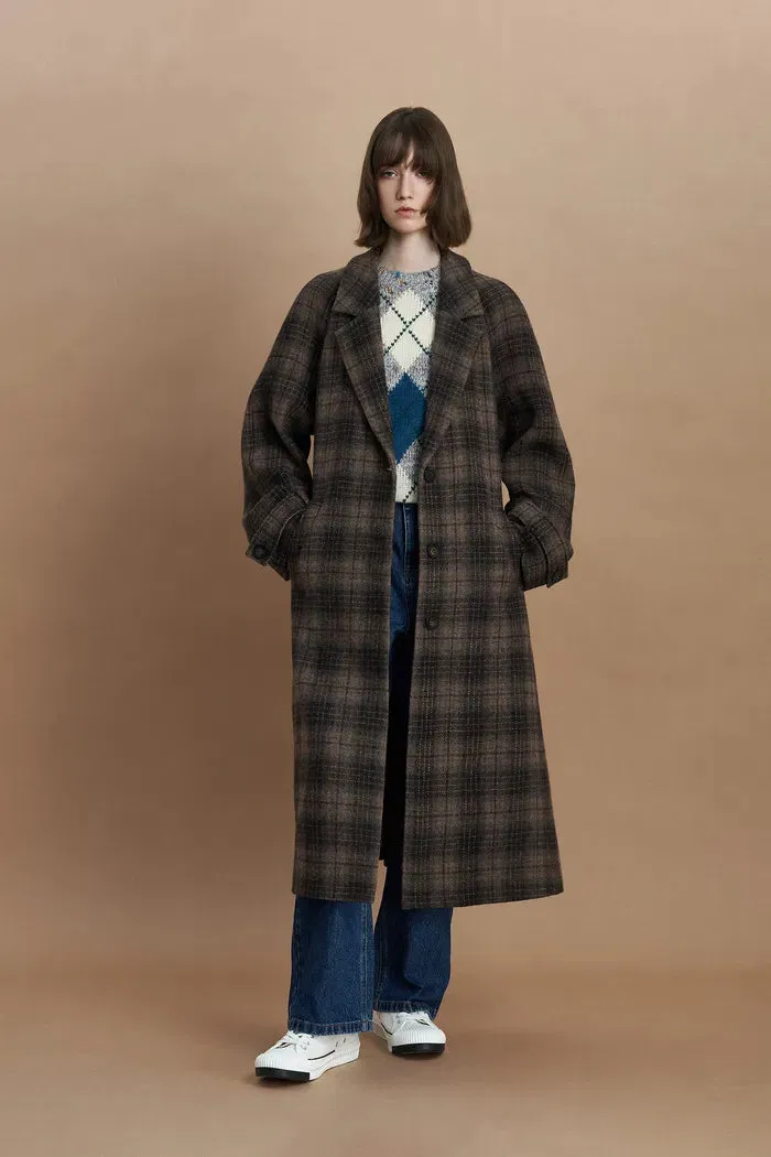Virginia Plaid Overcoat in Wool