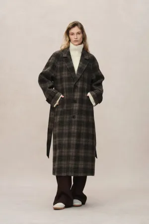 Virginia Plaid Overcoat in Wool
