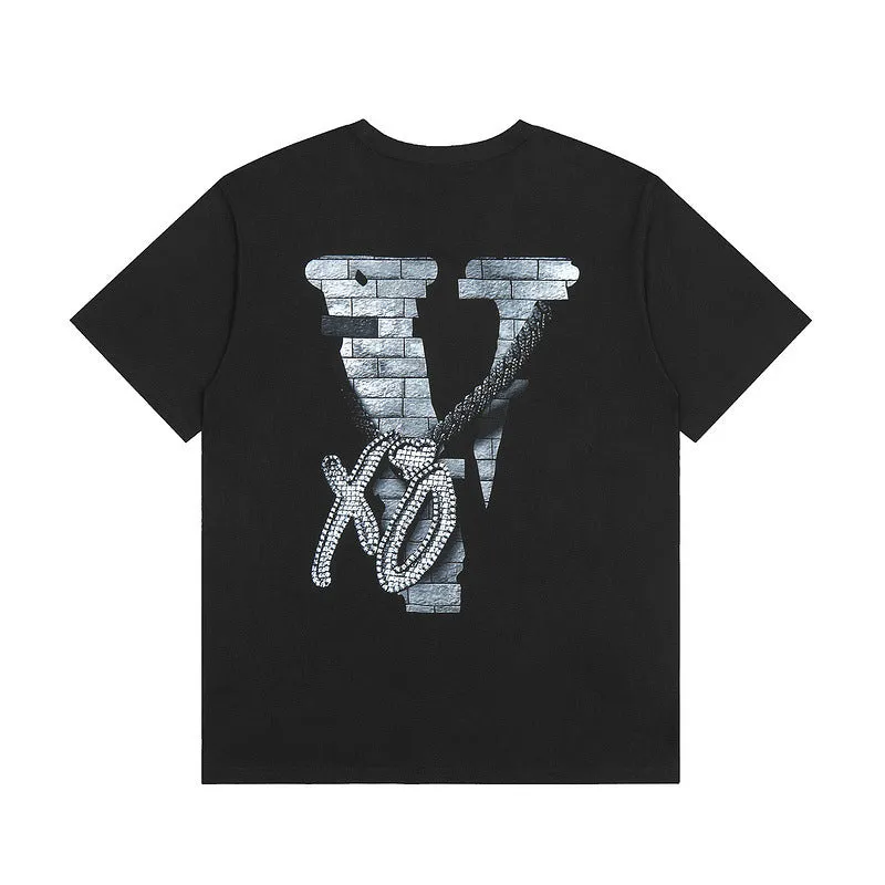 Vlone T Shirts Summer Male and Female Trendy Brand Short Sleeve Couple T-shirt