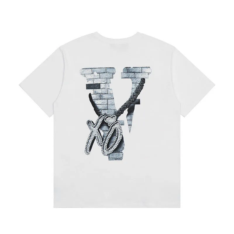 Vlone T Shirts Summer Male and Female Trendy Brand Short Sleeve Couple T-shirt