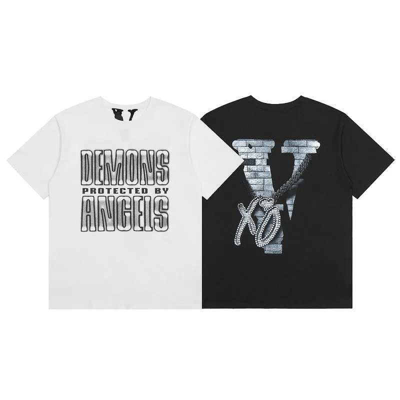 Vlone T Shirts Summer Male and Female Trendy Brand Short Sleeve Couple T-shirt