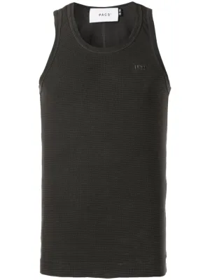 waffle-effect cotton tank top