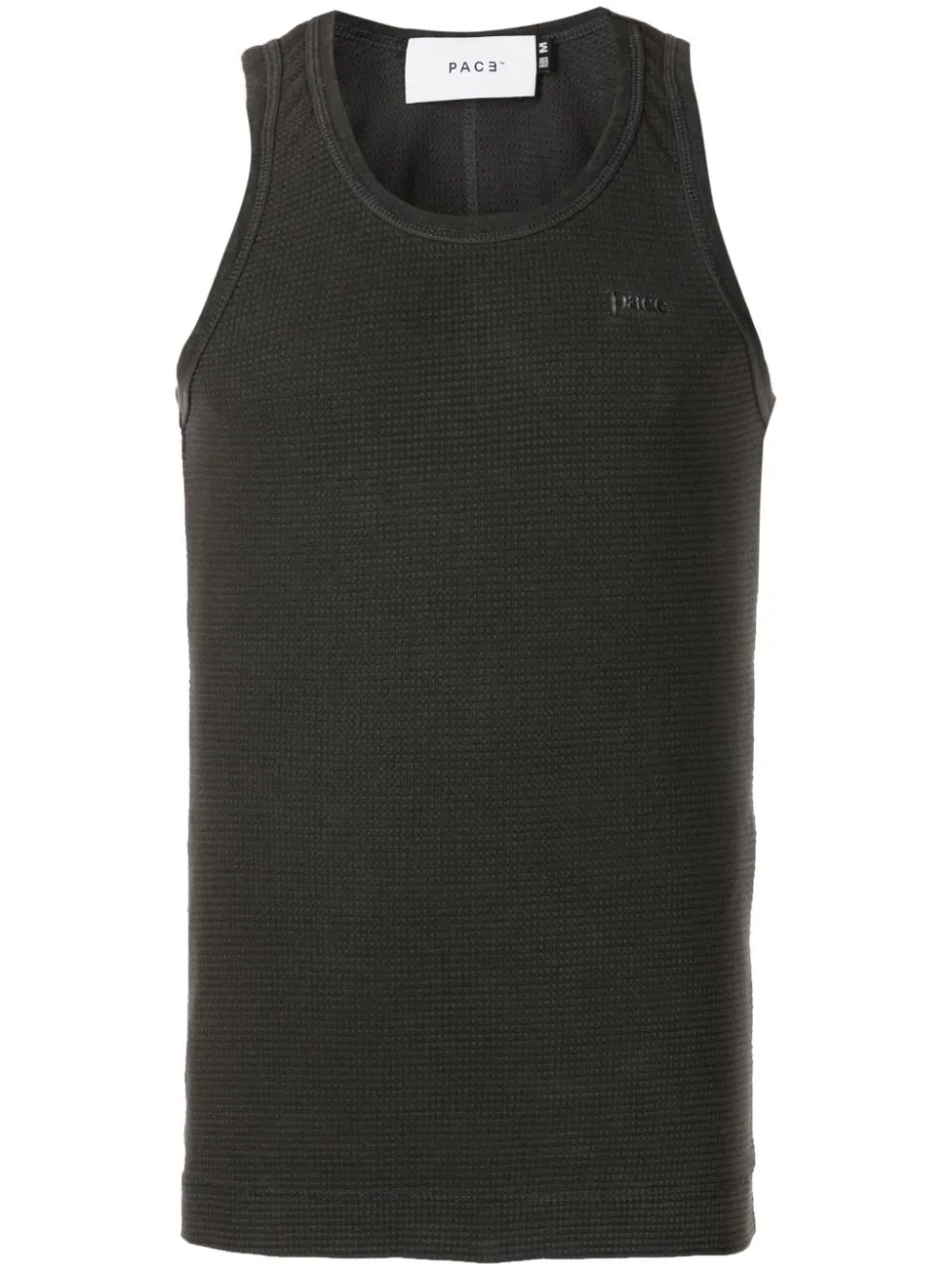 waffle-effect cotton tank top