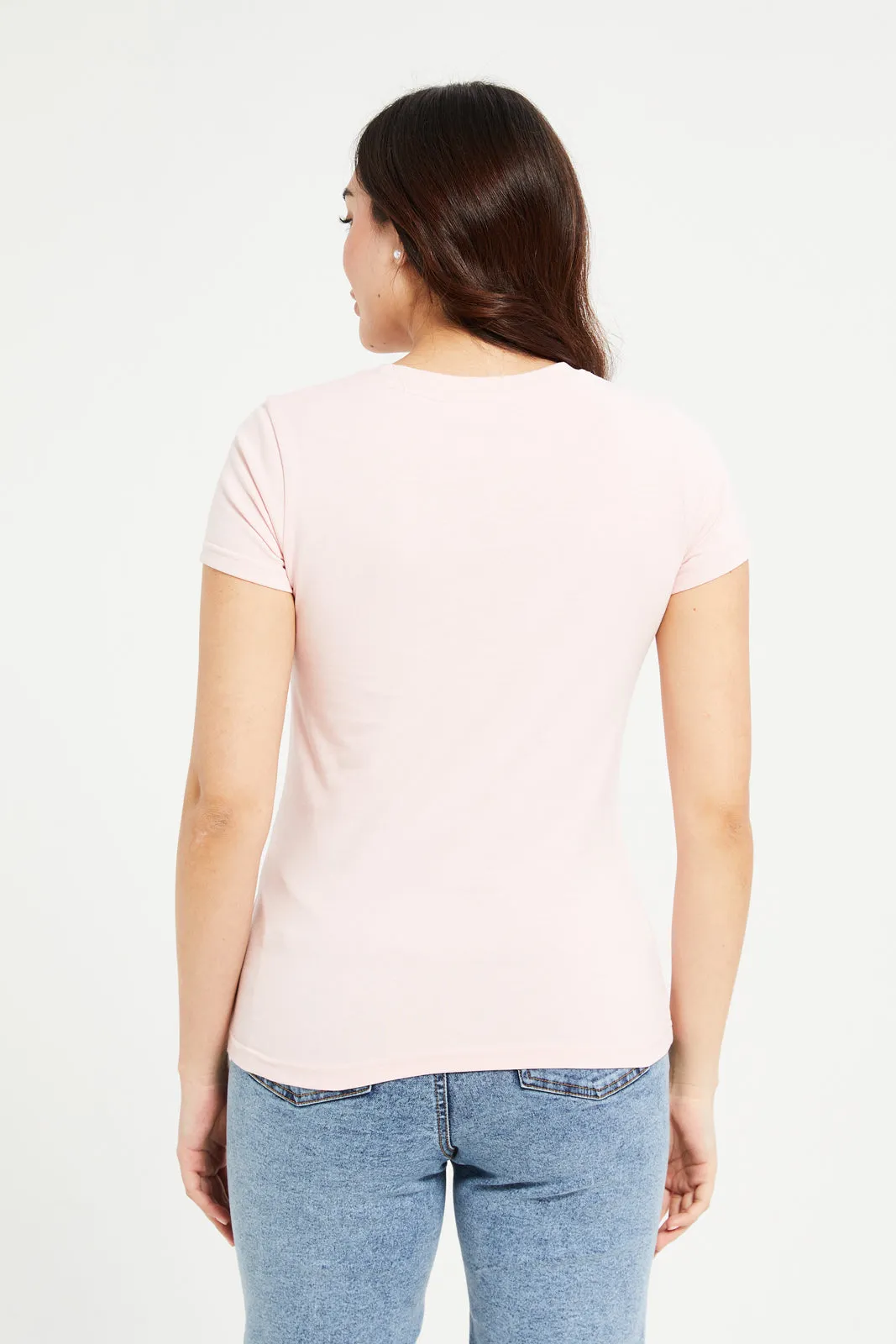 Women Mauve Butterfly Printed T-Shirt