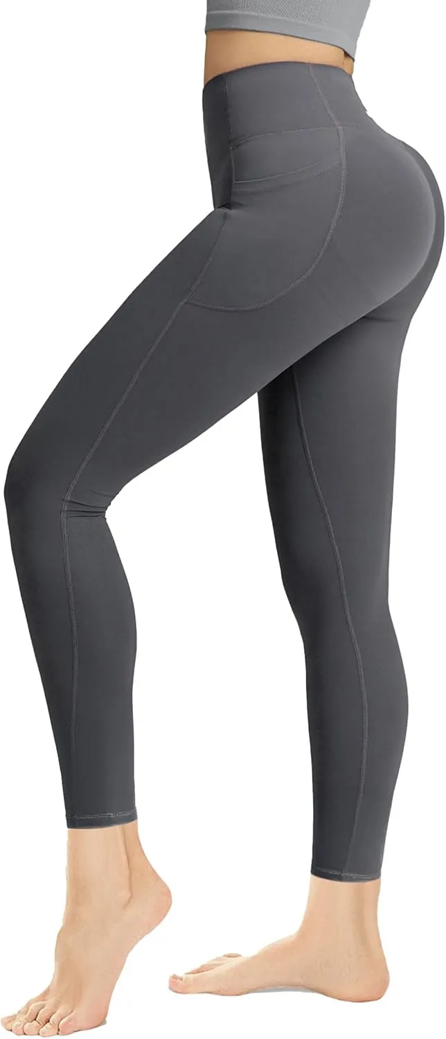 Women's High Waisted Leggings with Pockets Buttery Soft Seamless Tummy Control Workout Running Yoga Pants