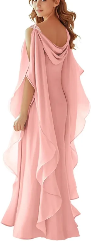 Women's Mother of The Bride Dresses 2025 Long Chiffon Plus Size A Line Formal Dress Wedding Guest Evening Gowns