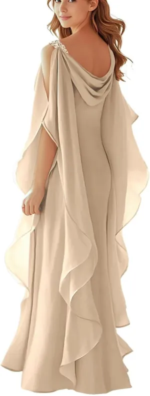 Women's Mother of The Bride Dresses 2025 Long Chiffon Plus Size A Line Formal Dress Wedding Guest Evening Gowns