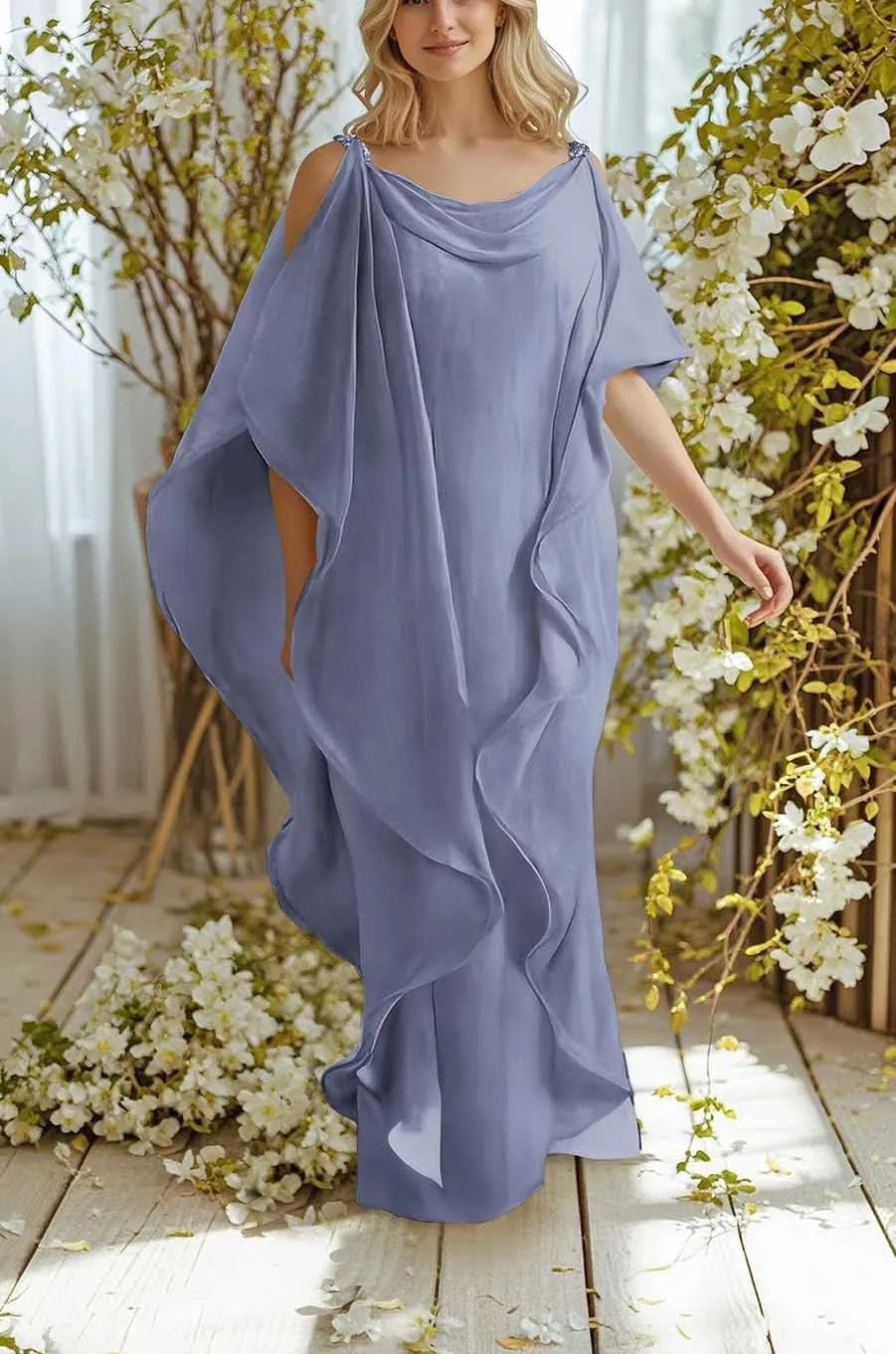 Women's Mother of The Bride Dresses 2025 Long Chiffon Plus Size A Line Formal Dress Wedding Guest Evening Gowns