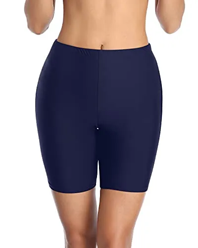 Women's Surfing Swimming Beach Sports Swim Shorts-Navy Blue