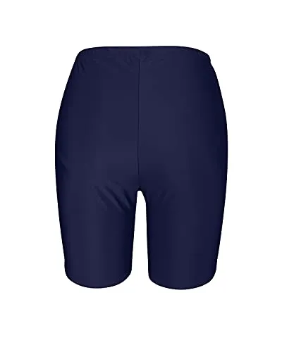 Women's Surfing Swimming Beach Sports Swim Shorts-Navy Blue