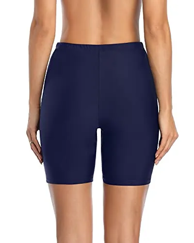 Women's Surfing Swimming Beach Sports Swim Shorts-Navy Blue