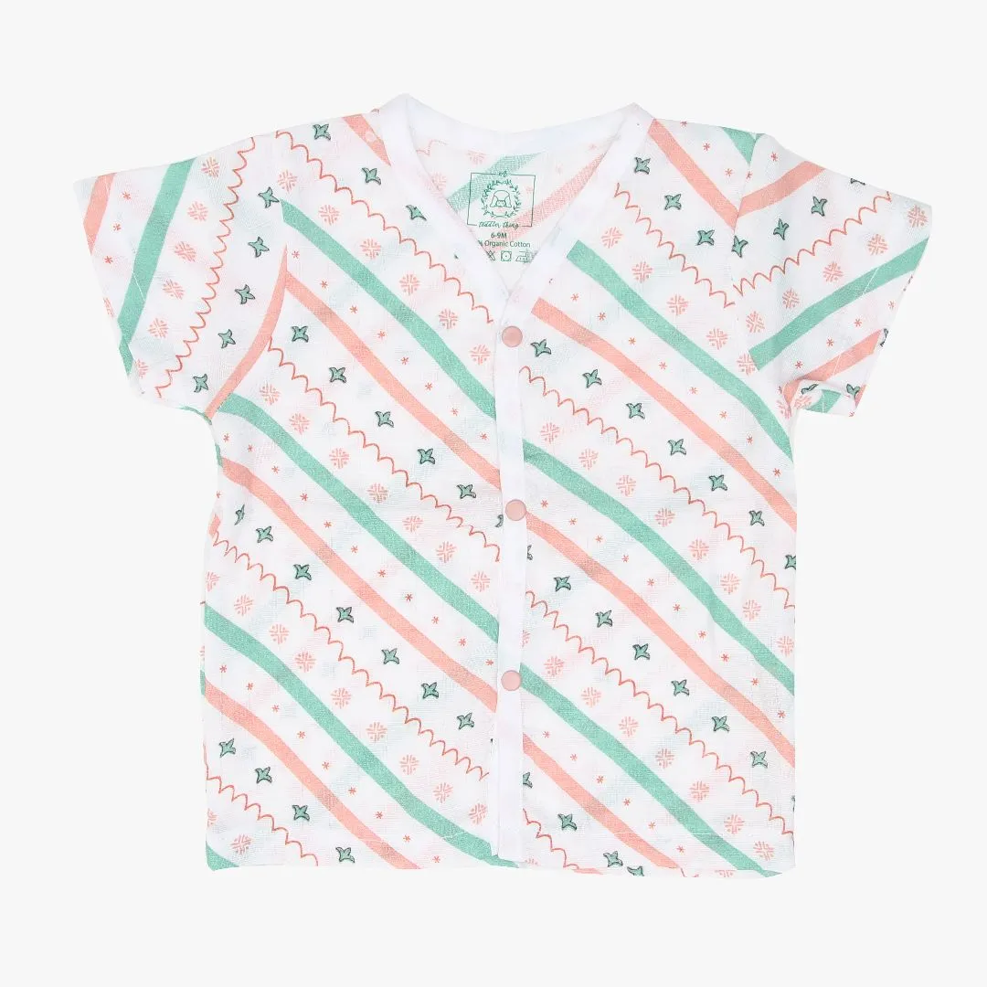 Wood Stripes - Muslin Sleep Suit for babies and kids (Unisex)
