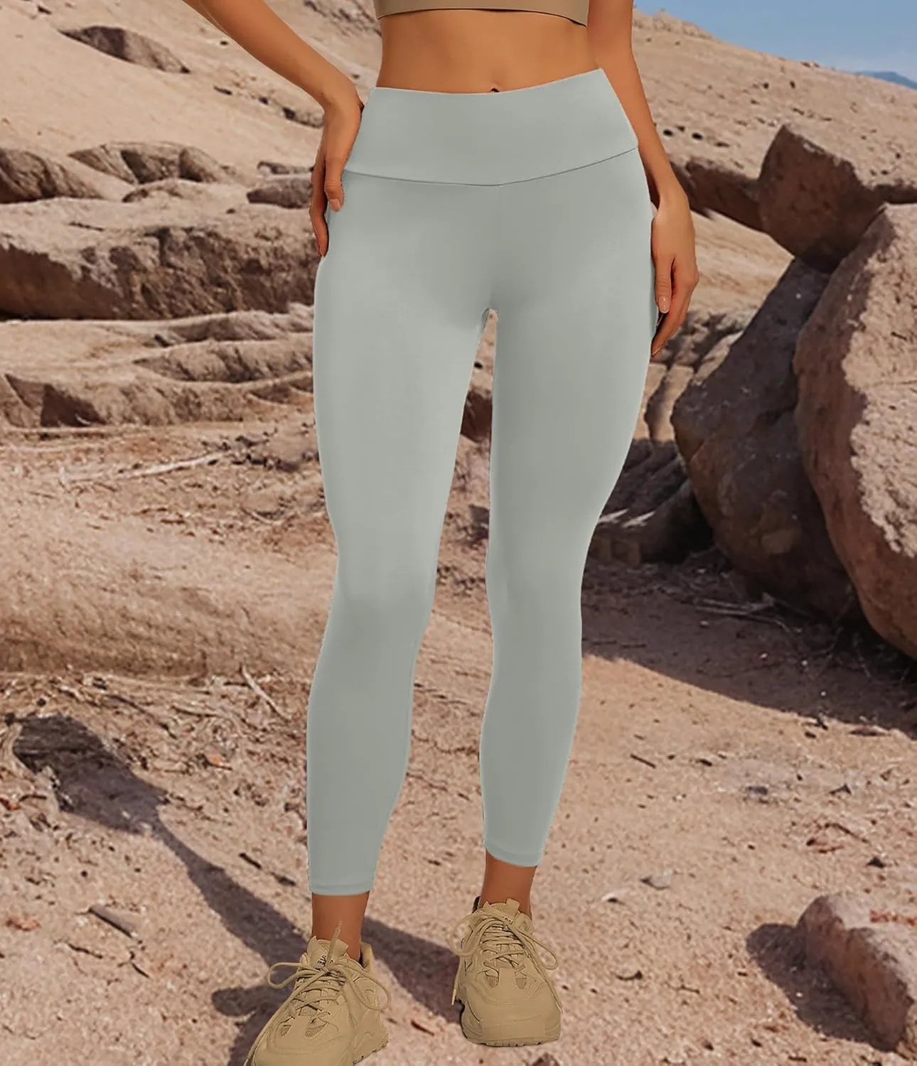 YOAKUKA Leggings with Pockets for Women Charm Tummy Control High Waist Leggings Compression Workout Gym Yoga Pants
