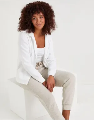 Zipper Hoodie in White